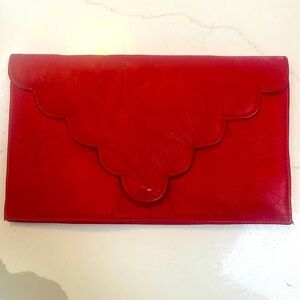 VINTAGE TOKYO 1940s bright red clutch!